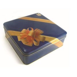 Κίνα Τετραγωνικά δοχεία κιβωτίων κασσίτερου σχεδίων λουλουδιών κορδελλών εκτύπωσης/συσκευάζοντας κιβώτιο κασσίτερου Matel μπισκότων Sweety για την καραμέλα/τη σοκολάτα προμηθευτής