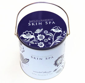 Φυσική round tin box Spa κομψή εκτύπωση σχεδίων Scented με τη λαβή πολυτέλειας προμηθευτής